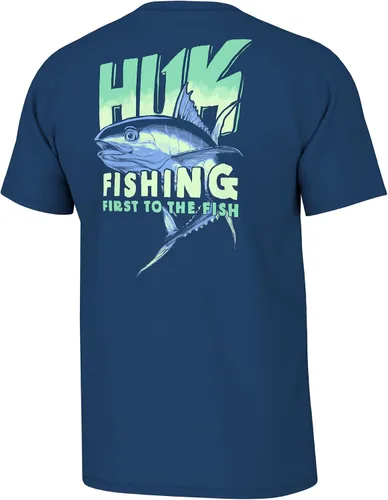 Vista 33 de HUK Mens Fishing Graphic Tee, Performance Short Sleeve, Quick-Dry Bass Bones - Búho nocturno