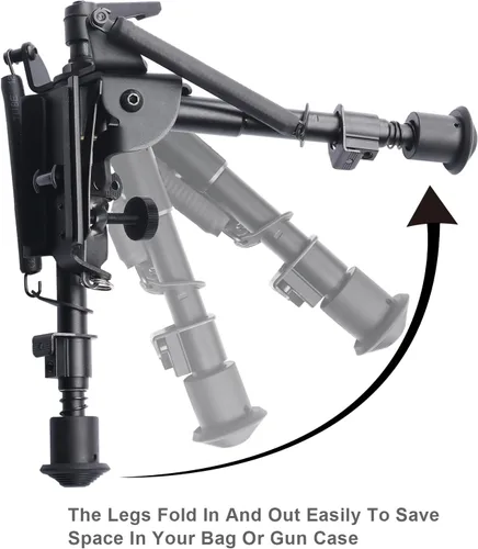 Vista 9 de TWOD - Bípodes tácticos ajustables para rifle de 6-9/6.3-6.9 pulgadas, riel Picatinny con adaptador adicional Bipod with Mount Adapter for Hunting