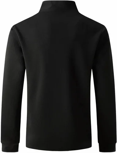 Vista 2 de Mens Henley Polo Sweatshirts Casual Long Sleeve Solid Color Workout Pullover 14 Zip Gym Essential Sports Shirts