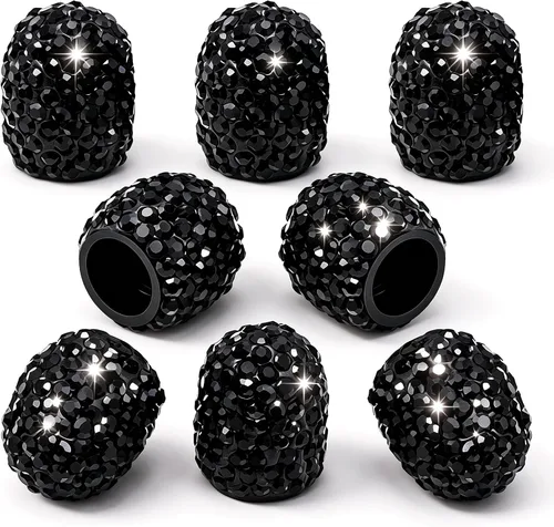 Vista 8 de 4 tapas de válvula de vástago de neumático de diamantes de cristal brillante, a prueba de polvo, tapas universales para válvulas de neumáticos