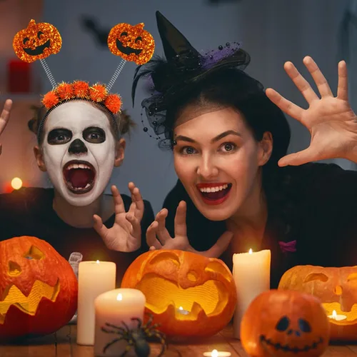 Vista 7 de Totelux Diadema de calabaza araña para Halloween