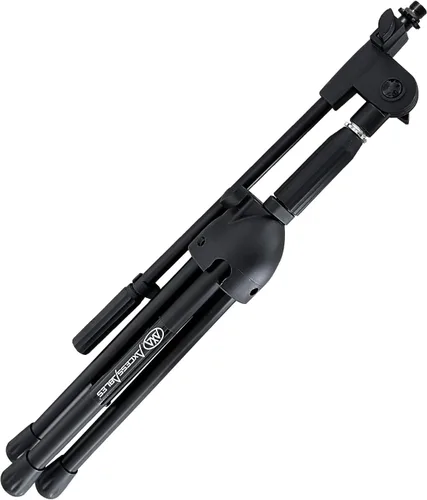 Vista 8 de AxcessAbles - Soporte corto para micrófono con brazo telescópico de 34 pulgadas, trípode de micrófono de perfil bajo para batería y amplificadores