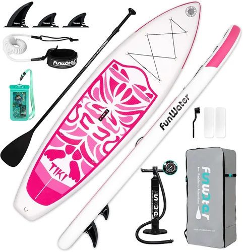 Vista 13 de FunWater Inflatable Stand Up Paddle Board with Beginners SUP Accessories 10'6'' SUP,Anti-Slip EVA Deck,Versatile Yoga/Big Fin Inflatable Paddle