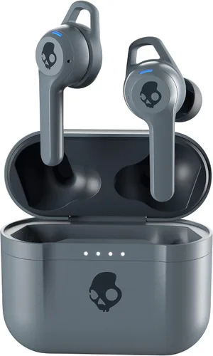 Vista 2 de Skullcandy Indy Fuel - Auriculares inalámbricos intraurales, carga inalámbrica, batería de 30 horas, micrófono, funciona con dispositivos iPhone
