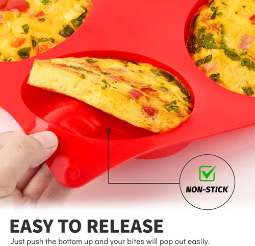 Vista 4 de Puyeipt Moldes de silicona para huevos de 4 pulgadas para sándwiches de desayuno, paquete de 2 moldes de silicona redondos antiadherentes