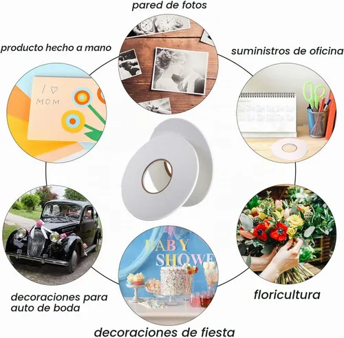 Vista 7 de Zonon - 3 rollos de cinta de espuma de doble cara, 1/4 pulgadas por 50 pies Blanco