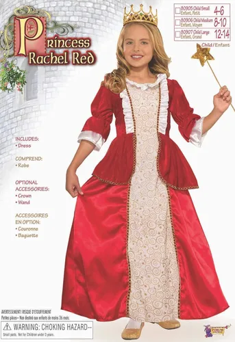 Vista 2 de Rubies Disfraz de princesa Rachel para niña color rojo talla M
