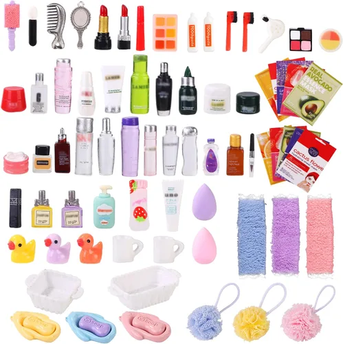 Vista 9 de 92pcs casa de muñecas Mini joyería caja de almacenamiento miniatura Estuche cosmético para casa de muñecas