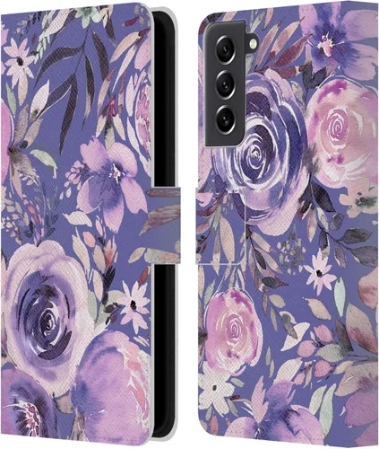 Vista 292 de Head Case Designs Officially Licensed Ninola Abstract Poppies Lilac Floral Leather Wallet Case Compatible with Samsung Galaxy A07 4G