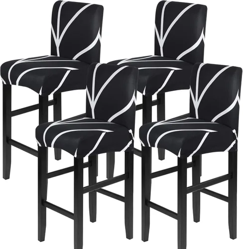 Vista 68 de SearchI Juego de 2 fundas para taburetes de bar, fundas de asiento de taburete elásticas y lavables, fundas para sillas de altura de mostrador