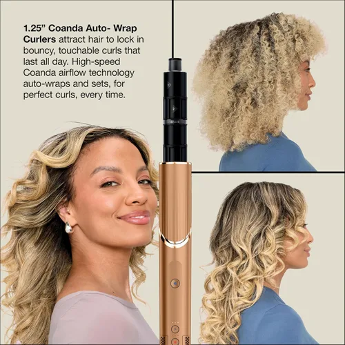 Vista 2 de Shark FlexStyle Air Multi-Styler y sistema de secado Cepillo secador de pelo para soplados con rizadores Coanda de envoltura automática, cepillo