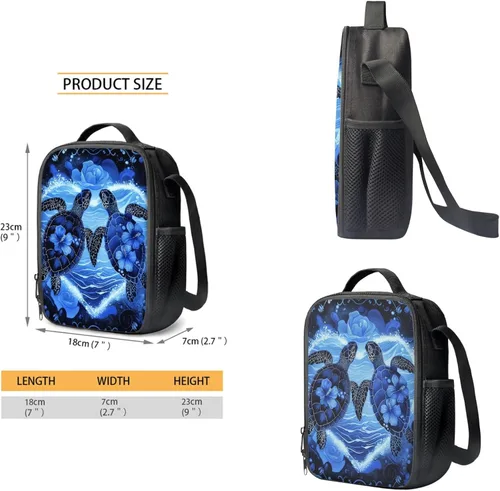 Vista 118 de HUGS IDEA Juego de 3 bolsas escolares con aislamiento térmico para el almuerzo, estuche para lápices