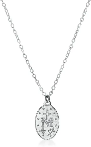 Vista 2 de Collar de medalla milagrosa collar de Virgen María Sterling Silver collar de María bendita