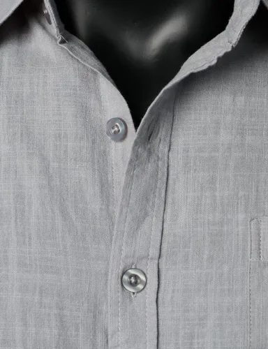 Vista 6 de ZEROYAA Camisas de manga corta con botones y algodón y lino para hombre, ligeras, con bolsillo