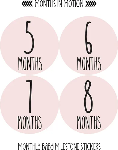 Vista 2 de Calcomanías mensuales para bebé niña, calcomanías de hitos para bebé, calcomanías para recién nacidos, calcomanías de mes para niña, calcomanías