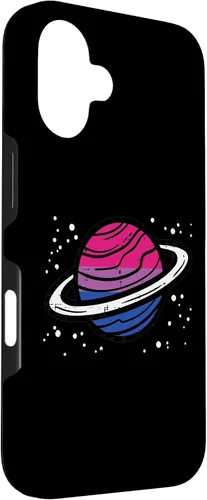 Vista 3 de iPhone 16 Bisexual Planet Saturn Bi Pride Flag Lgbtq Men Women Kids Case