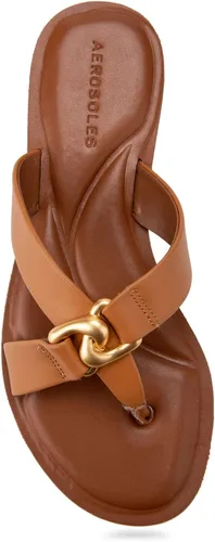 Vista 4 de Aerosoles Sandalias Gaia Slide para mujer, Beige Bronceado