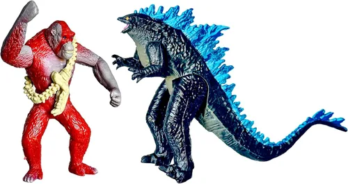 Vista 6 de TwCare Juego de 10 juguetes Godzilla x Kong: El Nuevo Imperio, figuras de acción de dinosaurios y dragones, Evolved Basic Exquisite Battle Roar