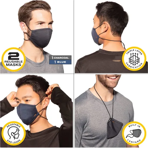 Vista 2 de Copper Fit Mascarillas unisex Never Lost - Paquete de 2