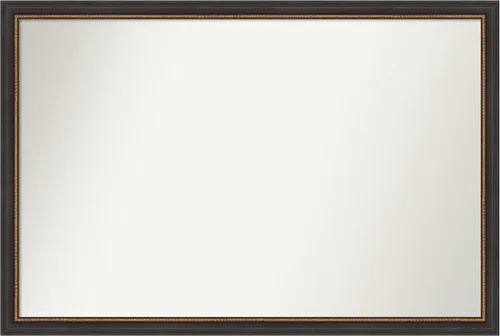 Vista 271 de Amanti Art Espejo de baño negro para sobre el fregadero, 23 x 23 pulgadas, espejo cuadrado negro Ashton, marco de madera tradicional mediano, se