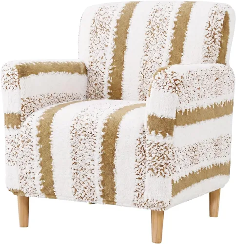 Vista 24 de LiveGo - Funda elástica para sillón de mediados de siglo moderno de 1 pieza, fundas de acento de jacquard para silla con brazos, fundas impermeables