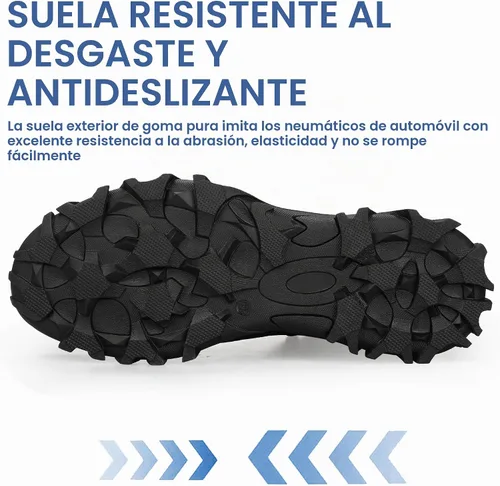 Vista 5 de AUVYI Botas de trabajo con punta de acero para hombres, botas cómodas antideslizantes de seguridad, botas industriales y de construcción