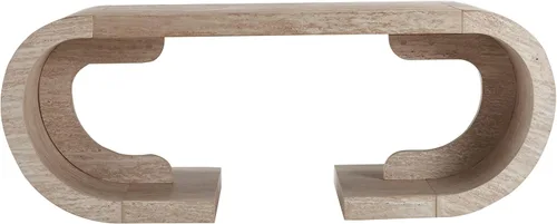 Vista 7 de SSLine Mid-Century - Mesa de centro curvada de 47.24 pulgadas con base de pedestal, mesa central de madera en forma de C para sala de estar