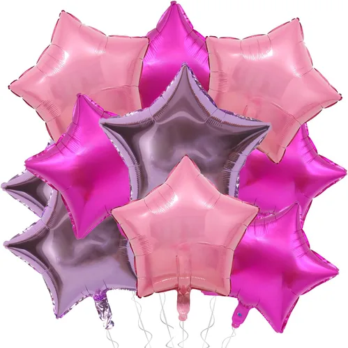 Vista 33 de Globos de papel de aluminio con forma de estrella de arena beige, marrón y blanco, 10 globos de Mylar en forma de estrellas de 18 pulgadas