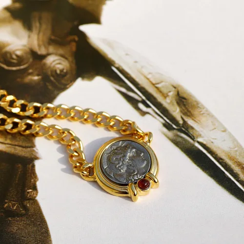 Vista 2 de Ben-Amun - Colección de monedas romanas de Nueva York, joyería de moda, collar, anillo, pulsera, chapado en oro 24