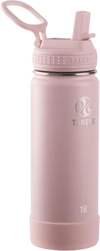 Vista 36 de Takeya Actives - Botella de agua con tapa con popote, duradera y de fácil cuidado, con aislamiento de acero inoxidable, tapa sin BPA con asa