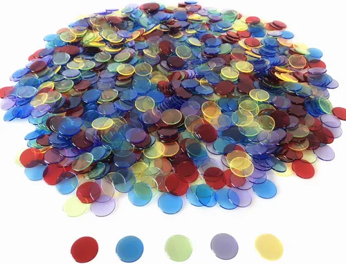 Vista 8 de YH Poker 1000 fichas de marcadores de fichas de bingo – Discos de plástico, juego de contadores de fichas, ideal para fiestas, aula, juegos, noche