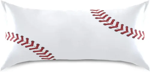 Vista 14 de Fundas de almohada Blueangle con diseño de rayas de béisbol – Fundas de almohada suaves y transpirables – Lavables a máquina – Fundas de almohada