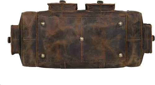 Vista 6 de Bolsas de lona grandes para hombres bolsa de viaje de cuero bolsa de viaje para gimnasio durante la noche bolsa de fin de semana deportiva