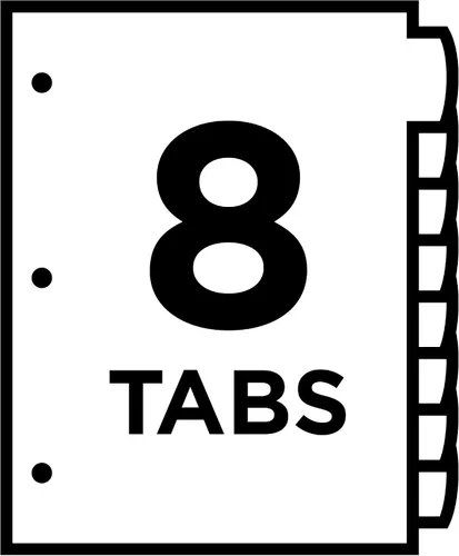 Vista 9 de Avery® Big Tab™ Write & Erase Plastic Dividers, 8-Tab, White, 1 Set (Pack of 4)