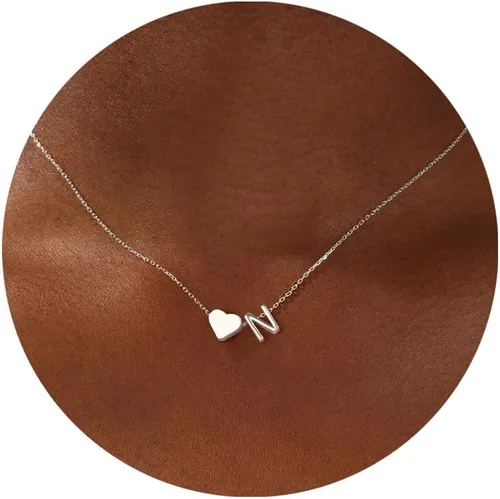 Vista 41 de Turandoss Mothers Day Gifts for Mom Wife - Dainty 18K Gold Plated Heart Initial A-Z Pendant Necklace Trendy Jewelry Heart Necklaces Birthday Mothers