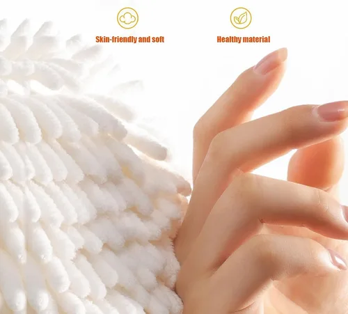 Vista 6 de Paquete de 2 toallas de mano de chenilla mullidas, toallas de baño de mano decorativas de microfibra para baño y cocina, toallas de bola suaves