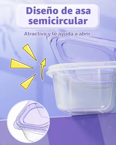 Vista 4 de Canfanni 5 recipientes Bento para aperitivos, contenedores reutilizables de almacenamiento de alimentos divididos con 4 compartimentos, contenedor