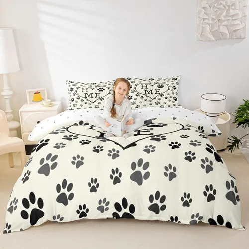 Vista 11 de Juego de funda de edredón con estampado de plumas abstractas, tamaño individual, juego de ropa de cama bohemio de 2 piezas para niños, niñas, niños