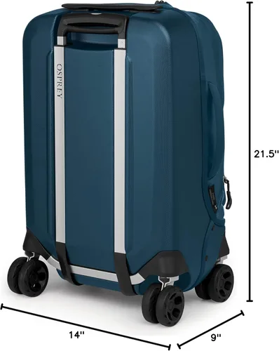 Vista 3 de Osprey Transporter Hybrid Equipaje de mano, 4 ruedas giratorias, 22"36L, Venturi Blue