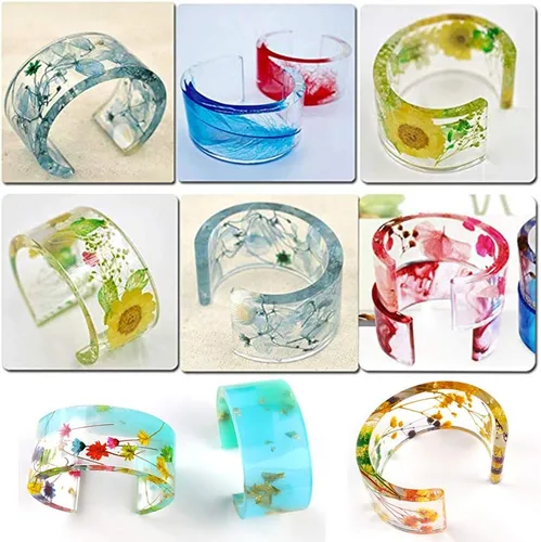 Vista 6 de 2 unids C Font Cuff Bracelet Silicona Brazalete Molde Claro Pulsera Redonda Joyería Fundición Resina Molde