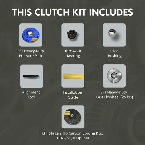 Vista 2 de EFT Stage 2 Kit de embrague con volante HD para Jeep Cherokee Grand XJ ZJ WJ y Wrangler TJ con motor de 4.0L - Rendimiento y fiabilidad mejorados