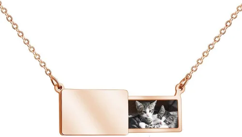 Vista 3 de Medallón de fotos con grabado personalizado, collar de medallón personalizado, collar de fotos, colgante de collar con imagen, medallón grabado