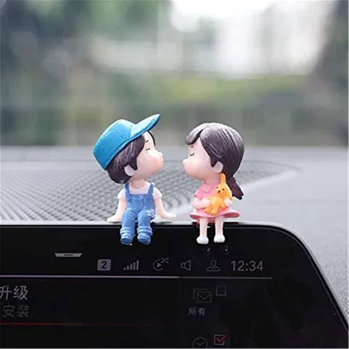 Vista 12 de Lindos adornos para pareja, lindo adorno interior de automóvil para parejas, decoración de automóvil, lindas parejas de dibujos animados, accesorios