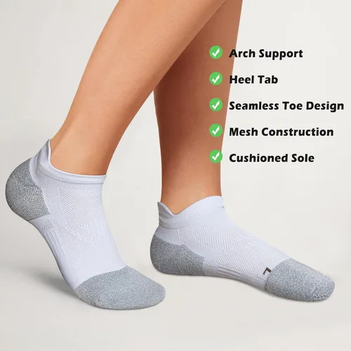 Vista 7 de Gonii Ankle Socks Womens Running No Show Socks Compression Athletic Low Socks 5-Pairs
