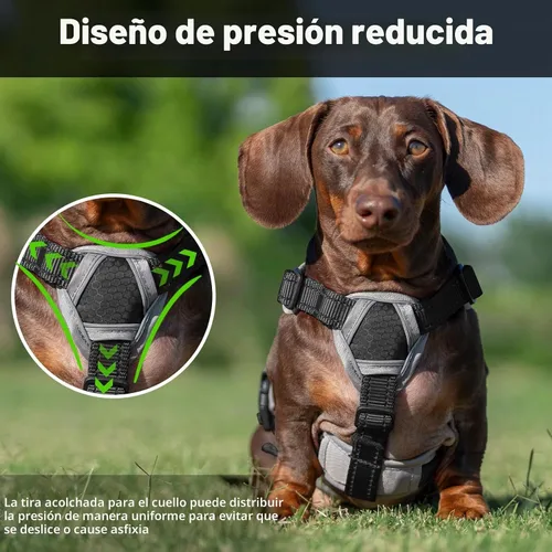 Vista 5 de Huntboo - Arnés para perro a prueba de escape, arnés reflectante con asa, duradero, chaleco ajustable para perros pequeños, medianos y grandes
