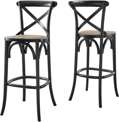 Vista 8 de Modway Taburete Gear Bar en Negro, 19 x 17.5 x 43.5