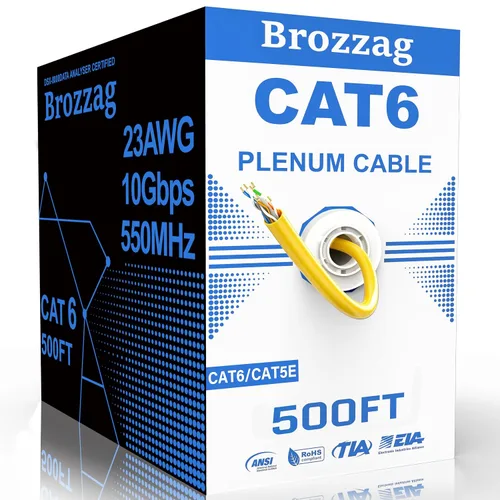 Vista 18 de Cable Ethernet de 20 pies para Cat6/Cat5E, 10 Gbps compatible con Cat8/Cat7, cable de red 24AWG para interiores y exteriores, entierro directo Negro