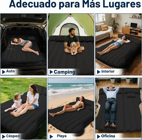 Vista 5 de Colchón de aire de coche para Tesla Modelo Y, cama inflable para acampar Negro