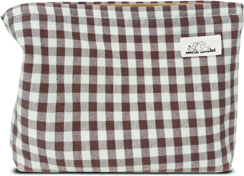 Vista 21 de HAPPYHEIDI Bolsa de maquillaje grande bolsa de cosméticos de viaje, bordado Teabreak Negro Floral