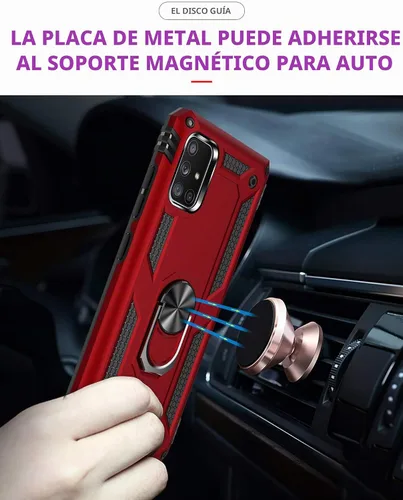 Vista 4 de Funda para Samsung A71 5G, Galaxy A71 5G, funda PUSHIMEI de grado militar resistente con protector de pantalla HD, anillo magnético con soporte